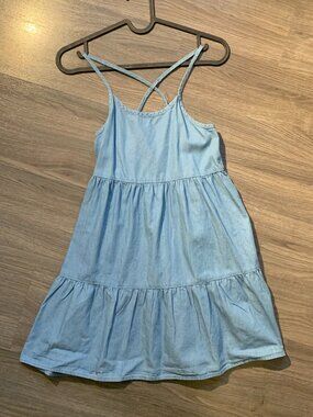 GAP KIDS Halter Dress, NEW!, Chambray Blue 100% Cotton, Adj.Straps, L (10-11yrs)